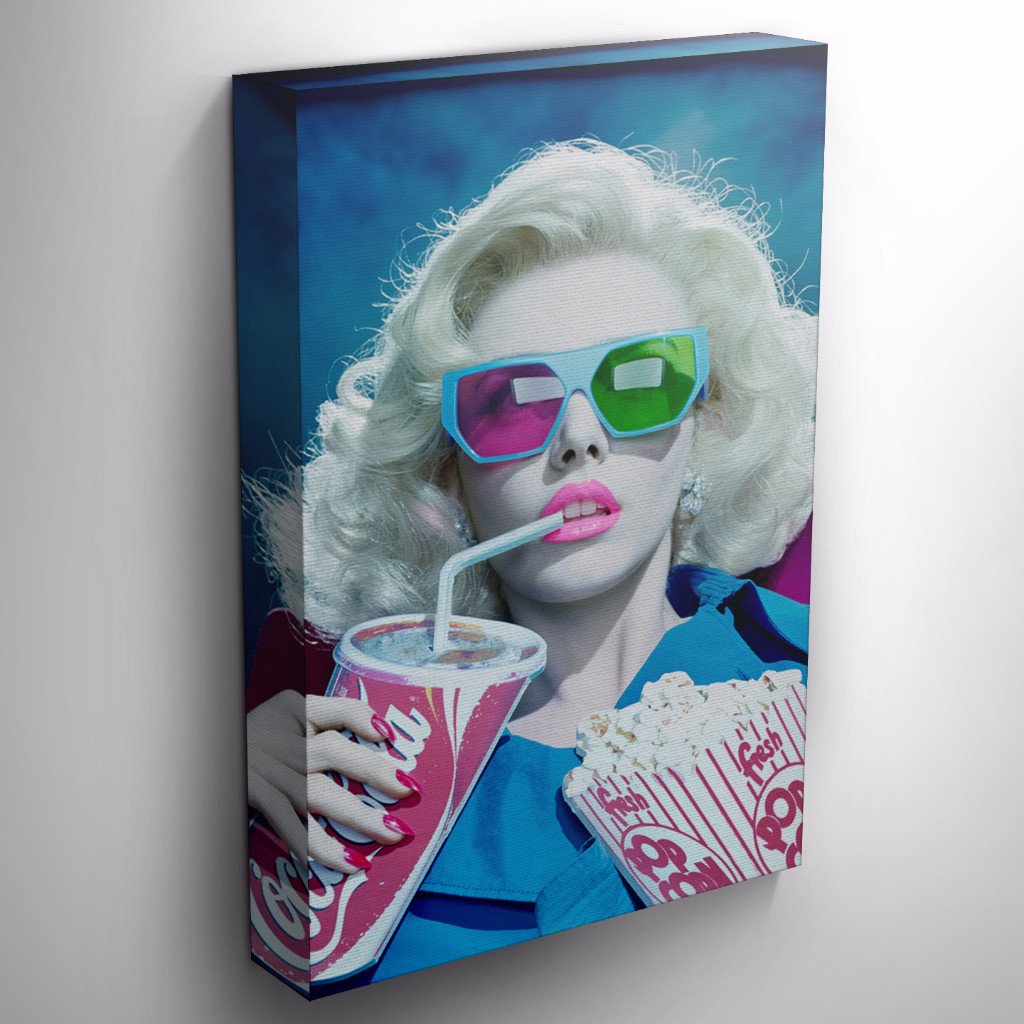 Canvas print wall art - Retro 3D movie theatre